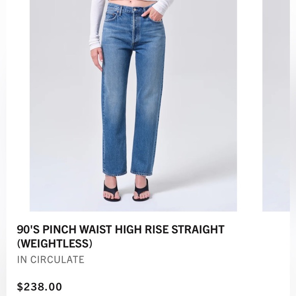 PRELOVED Agolde 90'S Pinch Waist Hight Rise Straight Jean - Picture 5 of 5